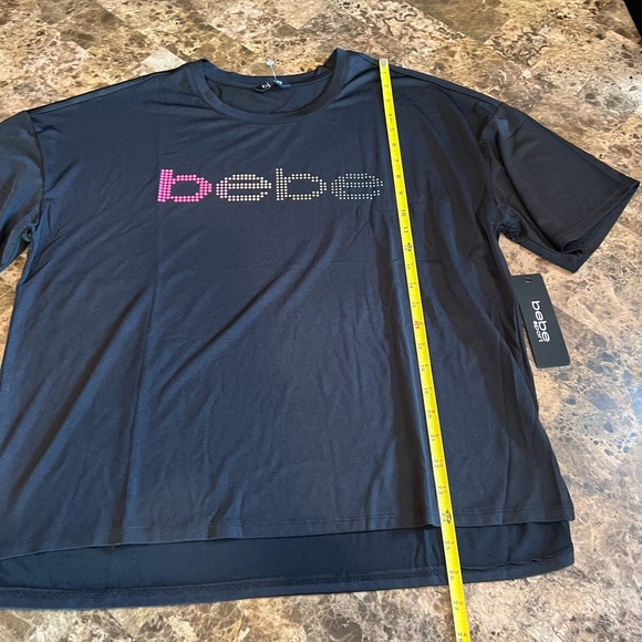 NEW BEBE Sport Rainbow Dot Bling Logo Cropped Tee Top Short Sleeve 1X Plus Size - Picture 12 of 12